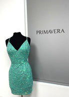 Primavera Couture 3897 - Fitted Sequined Cocktail Dress