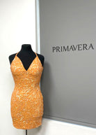 Primavera Couture 3897 - Fitted Sequined Cocktail Dress