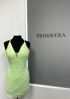 Primavera Couture 3898 - Sequined Sleeveless Cocktail Dress
