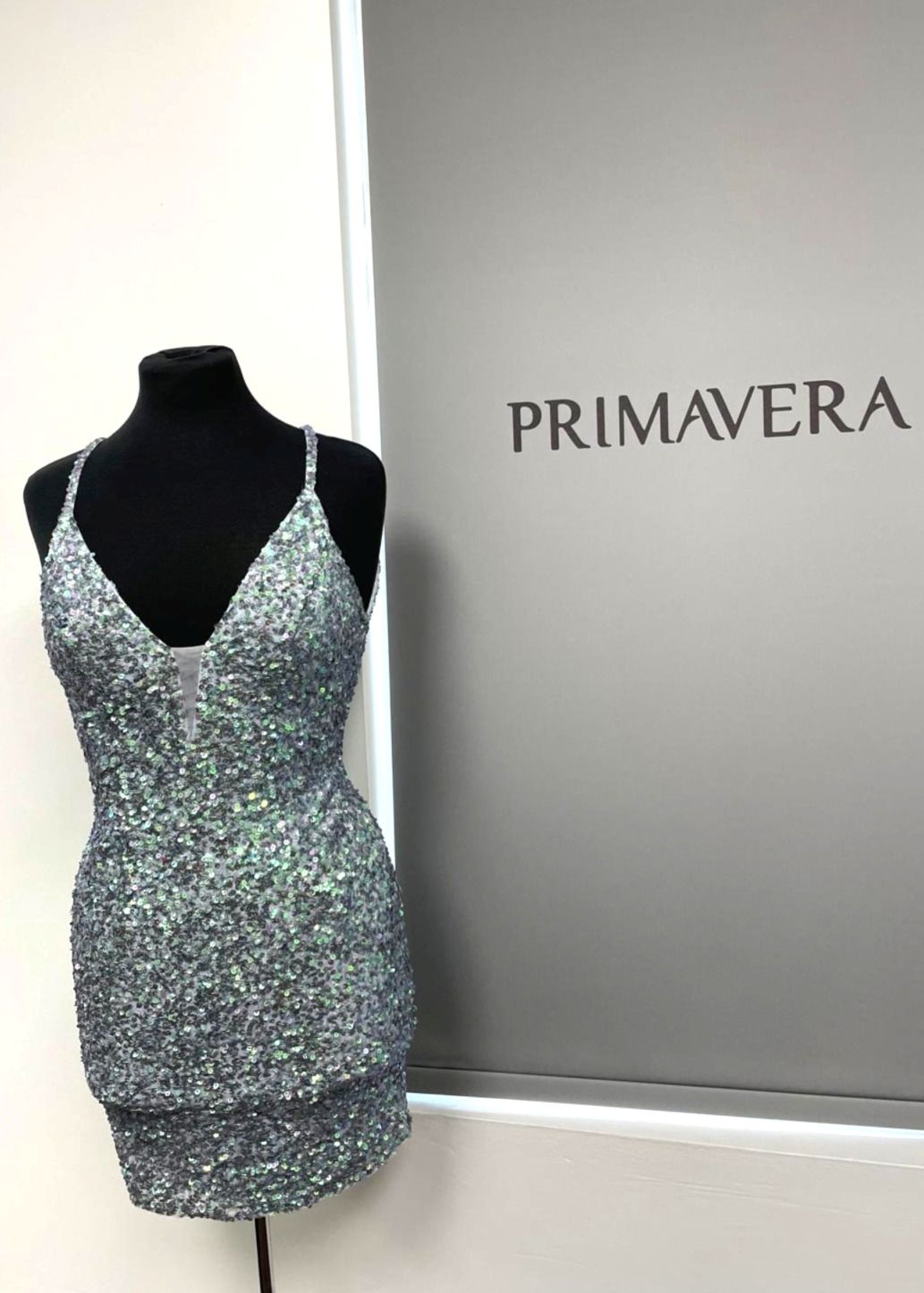 Primavera Couture 3898 - Sequined Sleeveless Cocktail Dress
