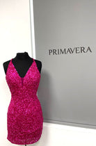Primavera Couture 3898 - Sequined Sleeveless Cocktail Dress