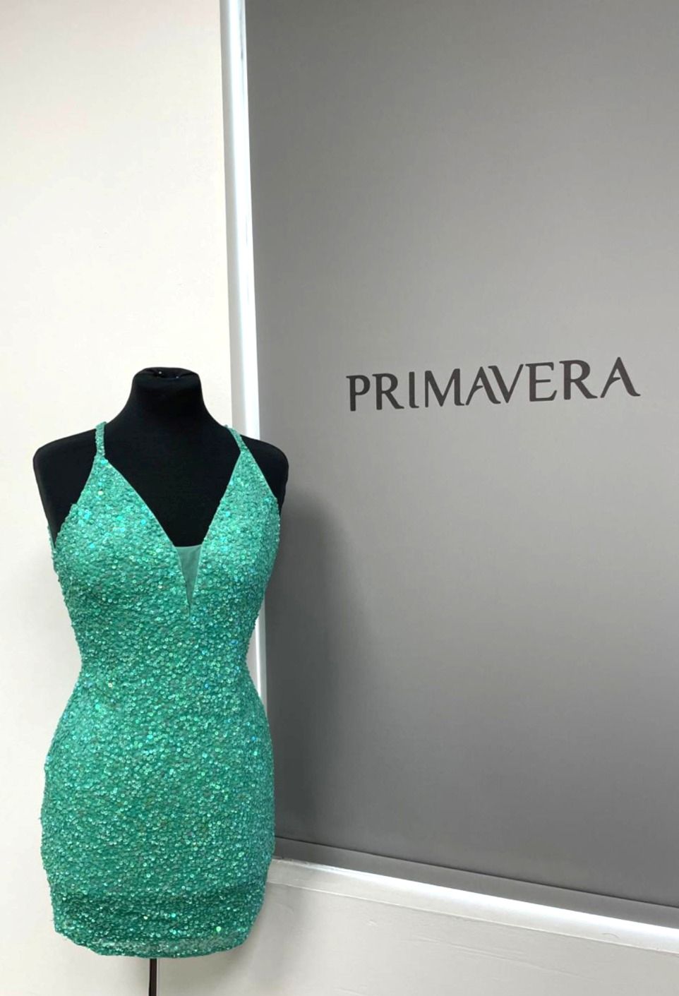 Primavera Couture 3898 - Sequined Sleeveless Cocktail Dress