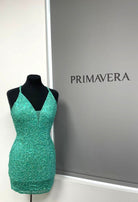 Primavera Couture 3898 - Sequined Sleeveless Cocktail Dress