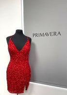 Primavera Couture 3900 - V-Neck Cocktail Dress