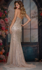 Colors Dress 3912 - Sweetheart Neck Sparkling Fitted Gown - back view