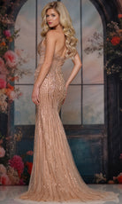 Colors Dress 3913 - Strapless Beaded Illusion Gown - back view