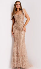 Jovani 39171 - Sweetheart Beaded Gown with Feather Skirt - designer formal gown at Silhouette Dresses