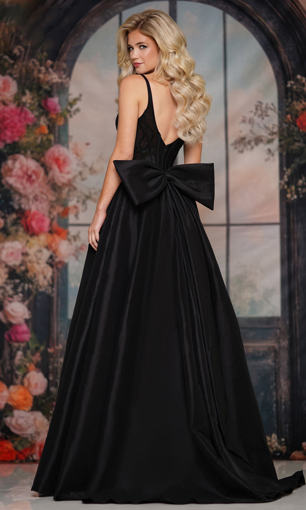Colors Dress 3922 - Sleeveless Pleated Skirt Ballgown - back view