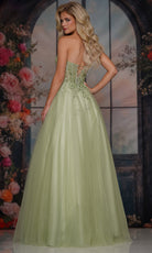 Colors Dress 3923 - Beaded Embroidered Plunging Sweetheart Gown - detail view