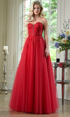 Colors Dress 3923 - Beaded Embroidered Plunging Sweetheart Gown - view 4