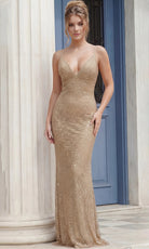 Jovani 39252 - Sequin Mesh Tie Open Back Prom Gown - designer prom dress at Silhouette Dresses