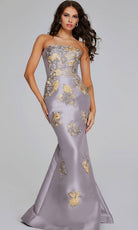 Jovani 39261 - Straight Neck Floral Embroidered Gown - view 5