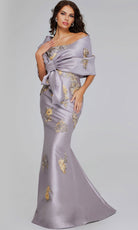 Jovani 39261 - Straight Neck Floral Embroidered Gown - view 4