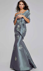 Jovani 39261 - Straight Neck Floral Embroidered Gown - designer mother of the bride dress at Silhouette Dresses