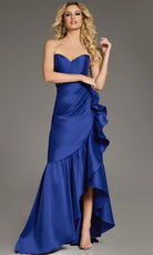 Jovani 39265 - Strapless Satin High Low Gown - view 5