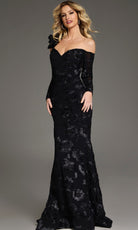 Jovani 39266 - Long Sleeve Floral Lace Evening Gown - designer formal gown at Silhouette Dresses