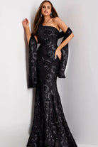 Jovani 39267 - Asymmetric Floral Appliqued Evening Gown - designer prom dress at Silhouette Dresses