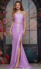 Colors Dress 3926 - Beaded Strap Halter Evening Gown - back view