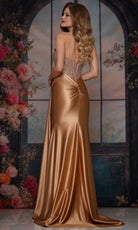 Colors Dress 3933 - Embellished Corset Gown with Side Sash - back view