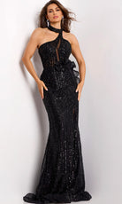 Jovani 39390 - Halter Sequin Evening Gown with Slit - designer formal gown at Silhouette Dresses