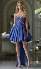 Colors Dress 3952 - Basque Waist Pleated A-Line Dress - back view