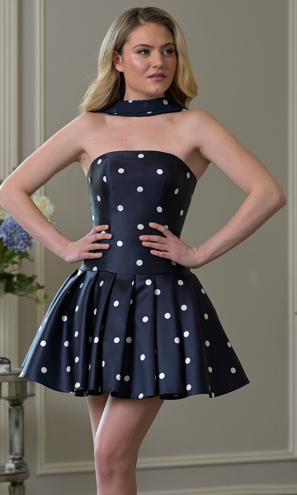 Colors Dress 3957 - Strapless Polka Dot Party Dress - designer cocktail dress at Silhouette Dresses
