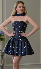 Colors Dress 3957 - Strapless Polka Dot Party Dress - designer cocktail dress at Silhouette Dresses