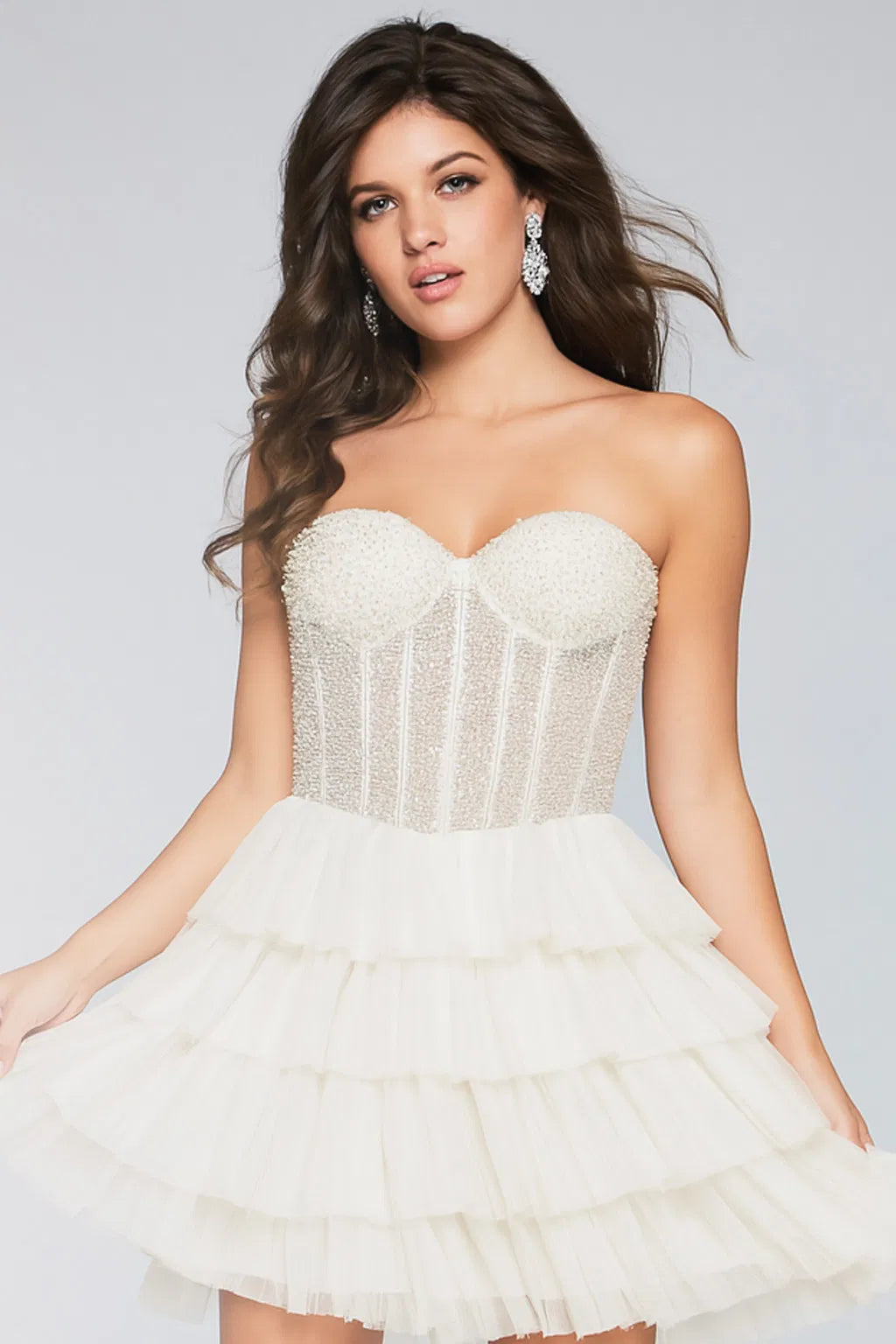 Jovani 39629 - Bejeweled A-Line Cocktail Dress - view 4