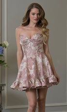 Colors Dress 3967 - A-Line Strapless Jacquard Dress - back view