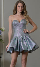 Colors Dress 3969 - Textured Bubble Skirt Party Dress - view 4