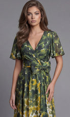 Jovani 39813 - Floral Print Wrap Style Evening Gown - back view