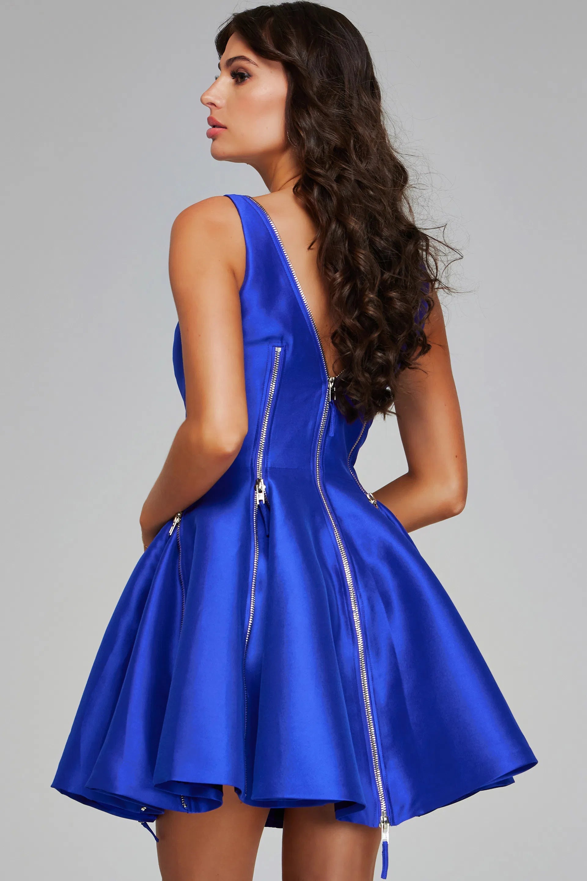 Jovani 39821 - Zipper Detailed Cocktail Dress - view 5