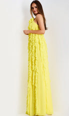 Jovani 39823 - Halter Chiffon Ruffle Evening Gown - view 4