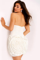 Jovani 39848 - Strapless Rose Detailed Cocktail Dress - view 7
