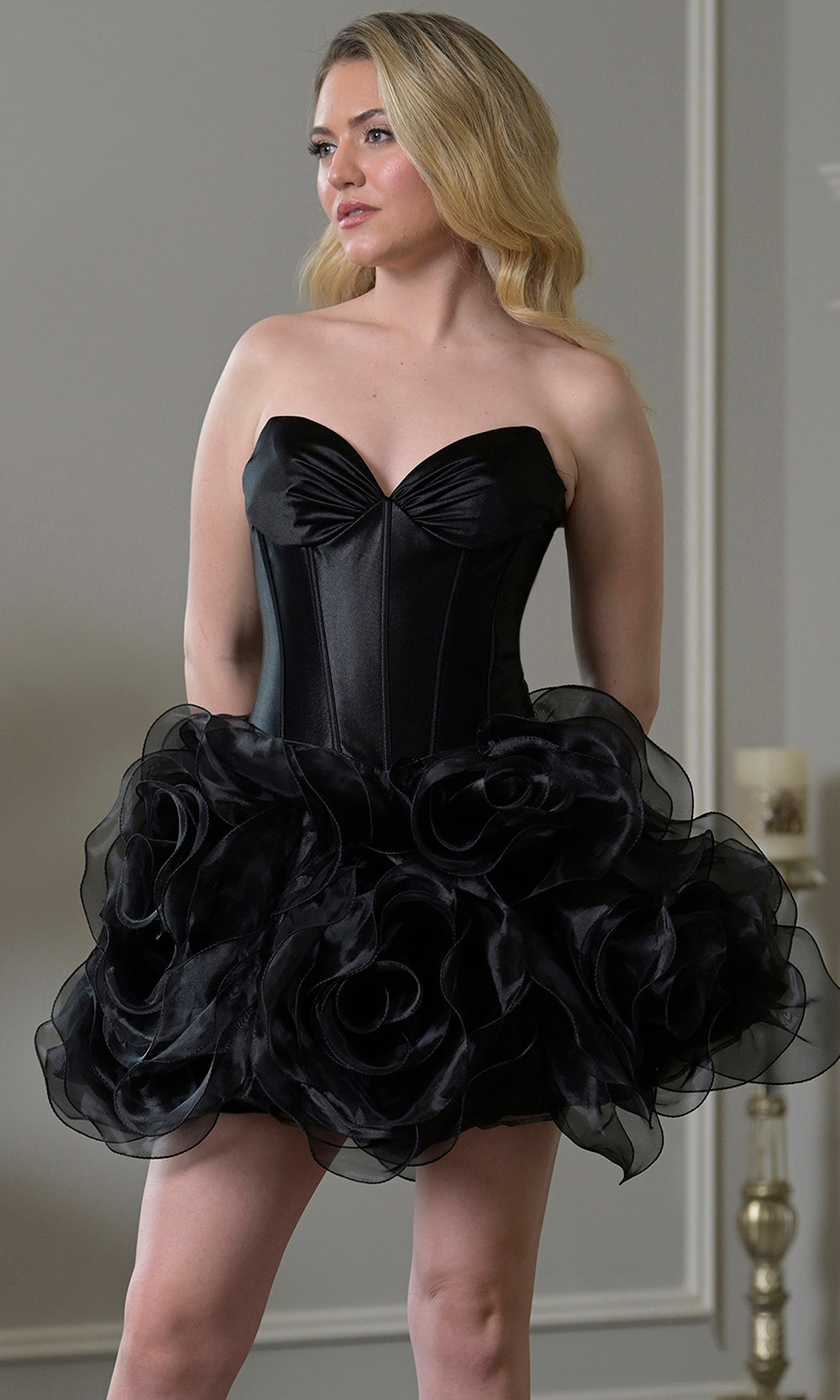 Colors Dress 3985 - Sweetheart Neckline Ruffle Short Dress - designer cocktail dress at Silhouette Dresses