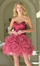 Colors Dress 3985 - Sweetheart Neckline Ruffle Short Dress - back view