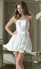 Colors Dress 3989 - Pearl Trim Bubble Skirt Cocktail Dress - back view