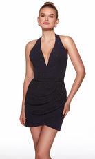 Alyce Paris 40001 - Sparkle Halter Mini Party Dress - designer cocktail dress at Silhouette Dresses