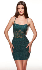 Alyce Paris 40010 - Fully Beaded Sheer Corset Mini Dress - view 7