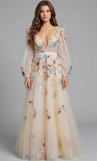 Jovani 40027 - Floral Embroidered A-Line Evening Gown - designer formal gown at Silhouette Dresses