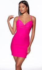 Alyce Paris 40089 - Cowl Neck Sheath Jersey Dress - designer cocktail dress at Silhouette Dresses