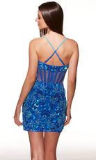 Alyce Paris 40093 - Crisscross Back Embellished Mini Dress - view 6