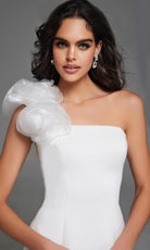 Jovani 40096 - One Shoulder Floral Accent Cocktail Dress - view 6