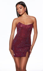 Alyce Paris 40104 - Fully Beaded Scoop Mini Dress - designer cocktail dress at Silhouette Dresses