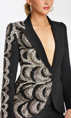 Jovani 40207 - Swirl Sequin Blazer Top Evening Pantsuit - view 4