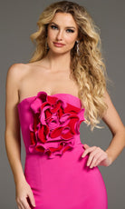 Jovani 40215 - Strapless Knee-Length Dress with Rosette - designer formal gown at Silhouette Dresses