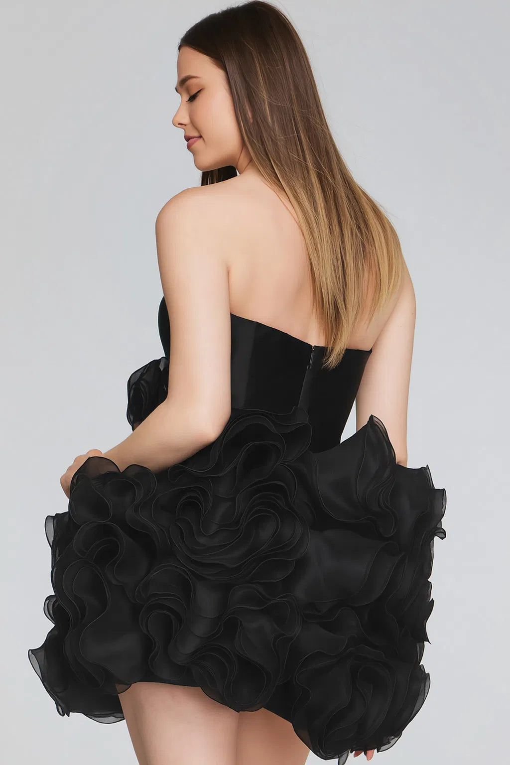 Jovani 40334 - Rosette Skirt Cocktail Dress - view 4