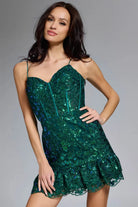 Jovani 40383 - Embroidered Sheath Cocktail Dress - view 4