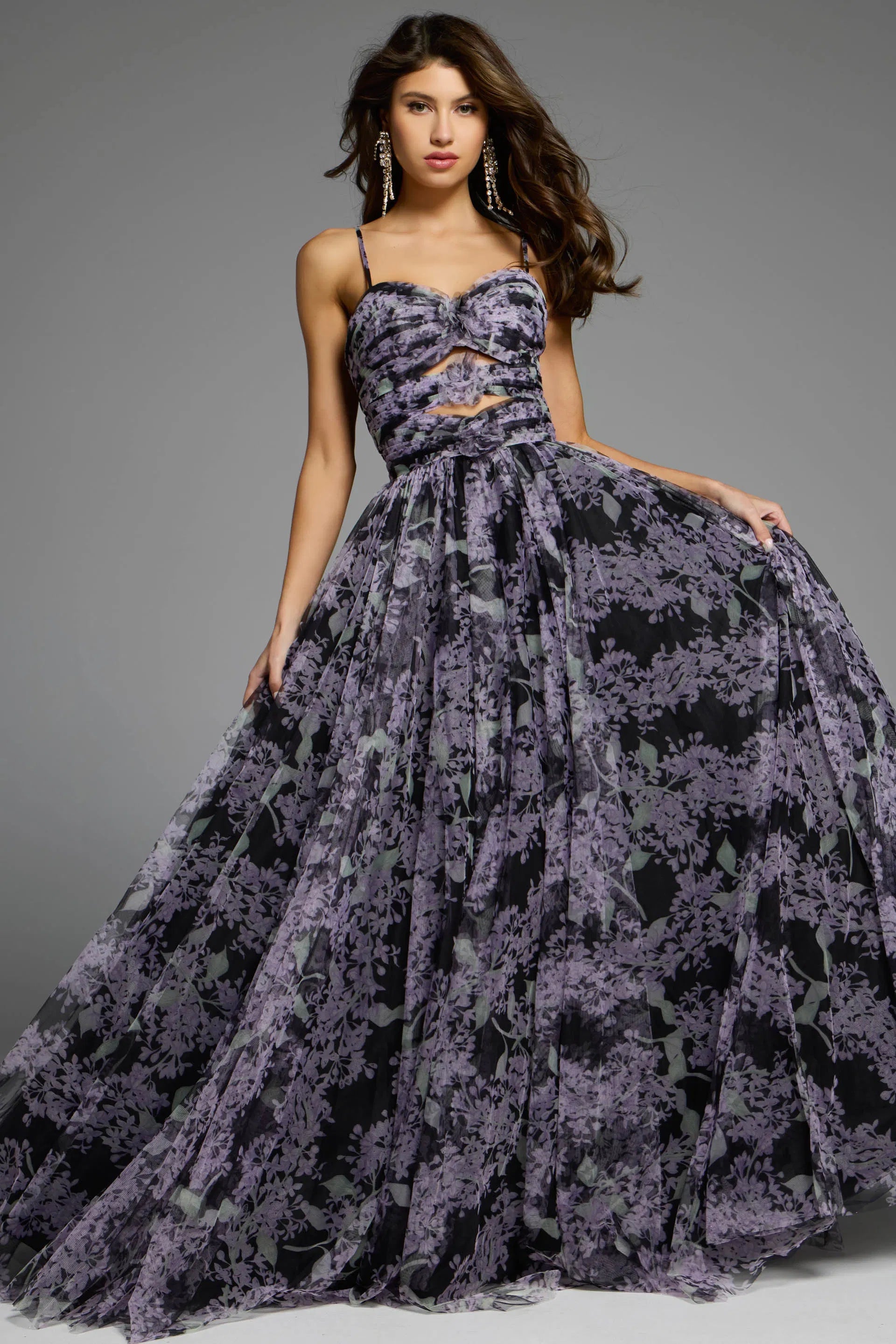 Jovani 40402 - Floral Cutout Prom Dress - designer prom dress at Silhouette Dresses