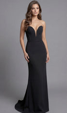 Jovani 40436 - Strapless Plunge Column Evening Gown - designer prom dress at Silhouette Dresses